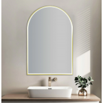 SY Arch Led Mirror With Brushed Gold Framed 450*750